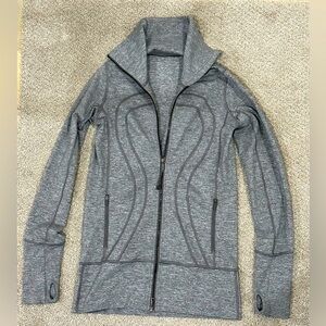 lululemon long jacket- gray- like new!